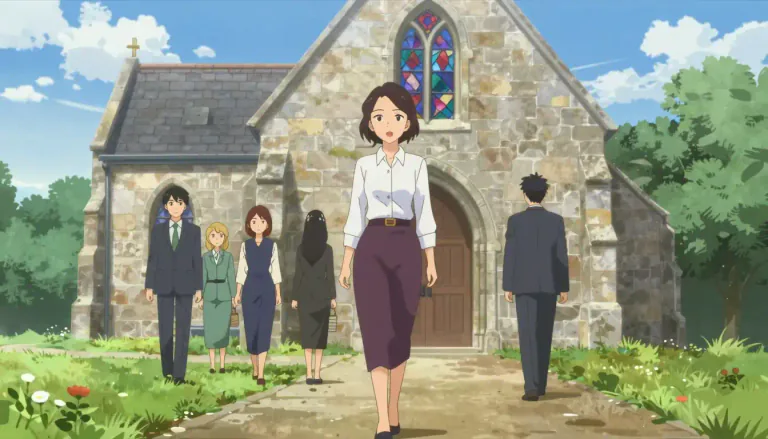 Visual representation of "churchgoing" - Relating to or characteristic of a person who regularly attends church services.
