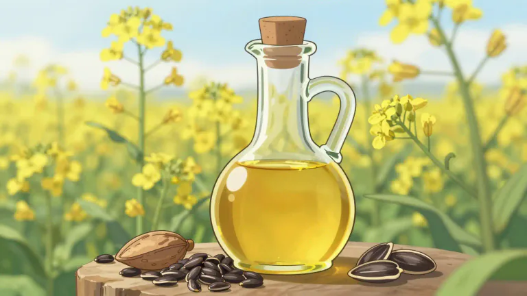 Visual representation of "canola" - Canola is a type of oil made from the seeds of the canola plant, which is a low-acid variety of rapeseed.