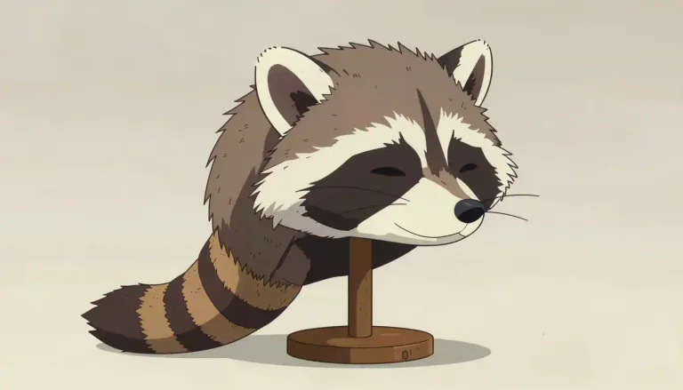 Visual representation of "coonskin" - The skin of a raccoon, especially when used to make clothing, hats, or decorations.