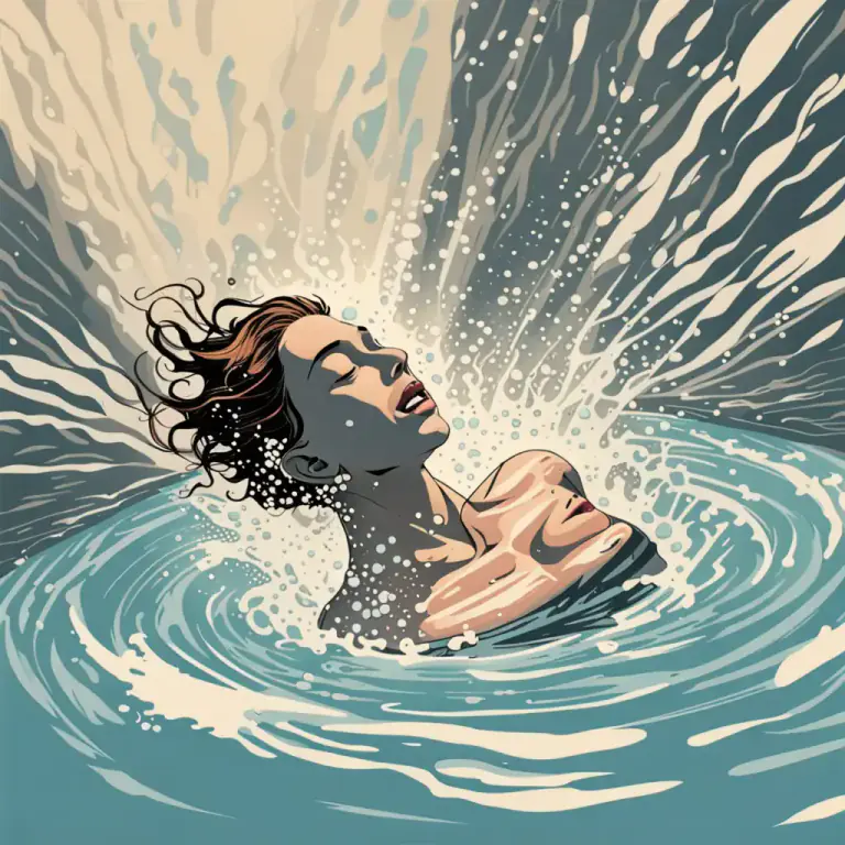 Visual representation of "flail" - To struggle helplessly or clumsily.