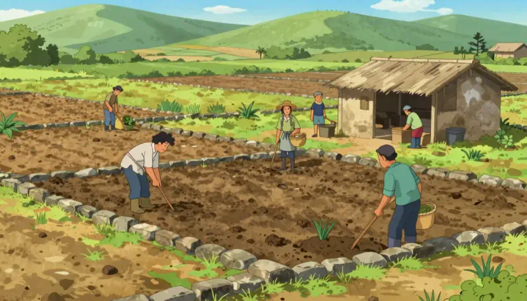 Visual representation of "ejido" - Ejido refers to a piece of land collectively owned by a group of people, especially used for agricultural purposes, primarily in Mexico.