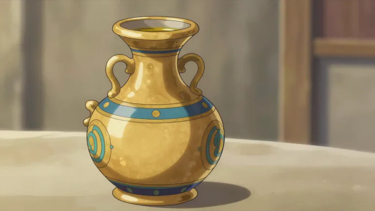 Visual representation of "ampulla" - A historical vessel used in ancient times for storing oil or other liquids, often of a ceremonial nature.