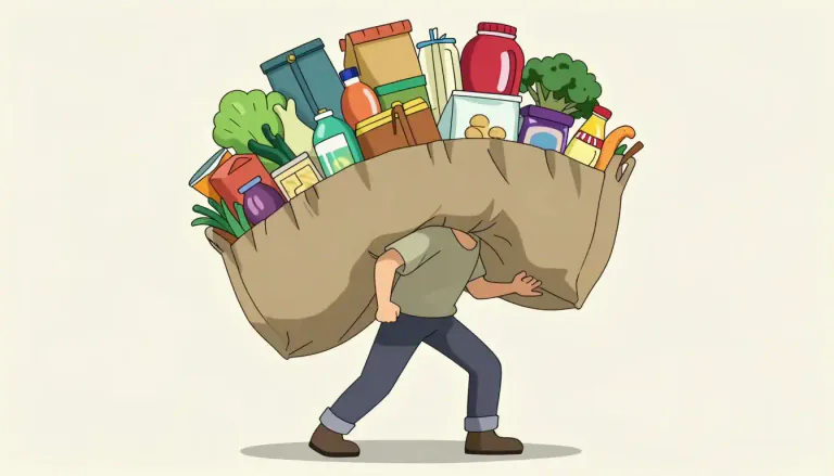 Visual representation of "load" - A large amount of something that is carried or held.