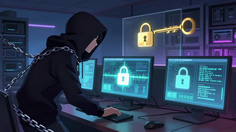 Visual representation of "ransomware" - Ransomware is a software that encrypts files on a computer or network and demands a ransom for the decryption key.