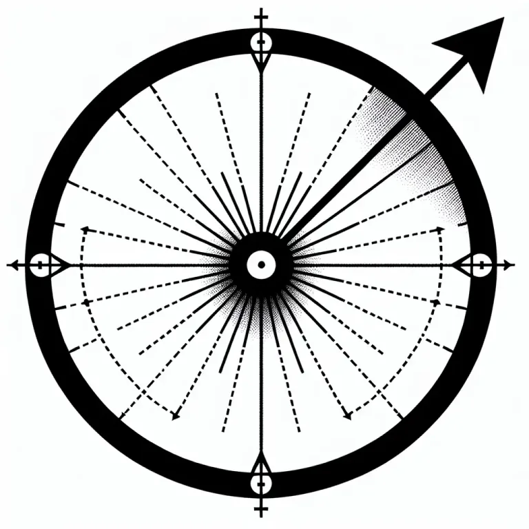 Visual representation of "tangential" - In physics, movement at right angles to the direction towards the center of a circle