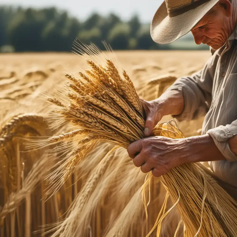 Visual representation of "sheaf" - A bundle of grain stalks tied together after reaping