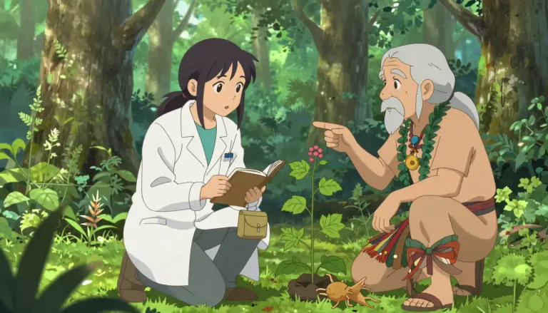 Visual representation of "ethnobotanist" - A scientist who studies the relationship between people and plants.