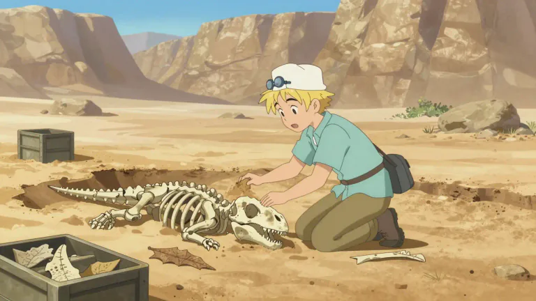 Visual representation of "paleontology" - The branch of science concerned with fossils, the remains of ancient plants and animals.