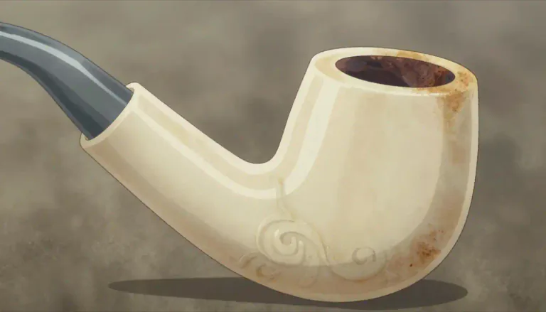 Visual representation of "meerschaum" - A type of mineral used for making pipes, known for its light weight and ability to absorb moisture and nicotine.
