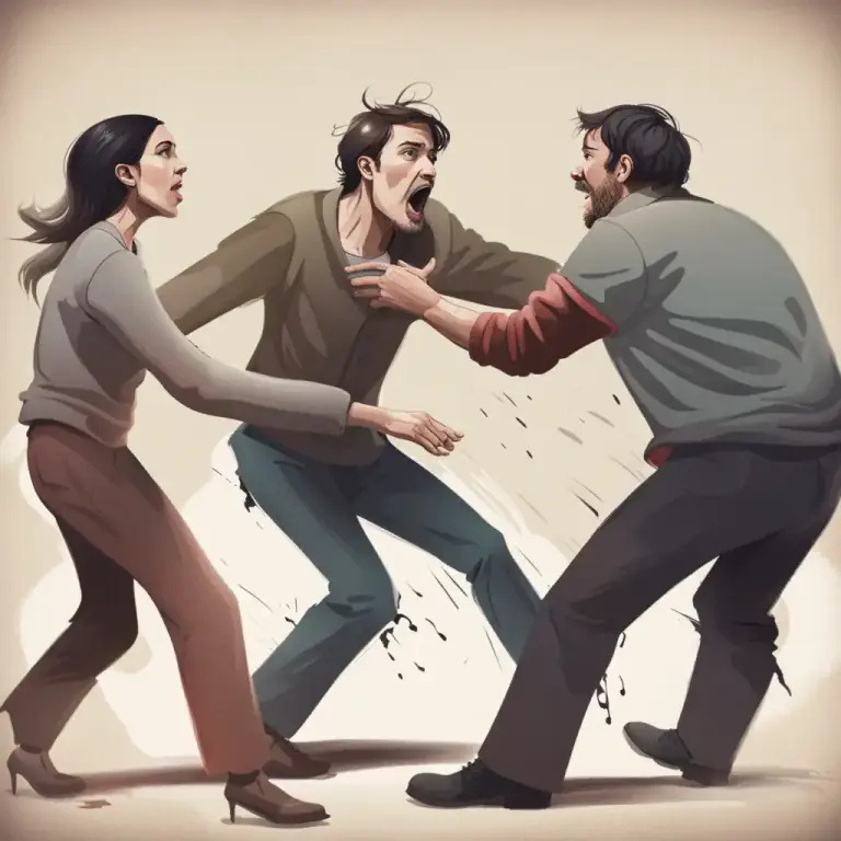 Visual representation of "drag into" - To involve someone in a situation they do not want to be in