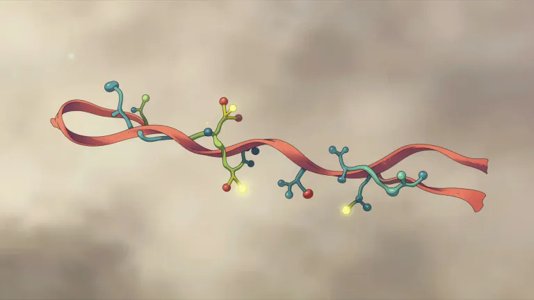 Visual representation of "glycoprotein" - A glycoprotein is a protein that contains carbohydrate chains attached to it, which influence its role in biological processes.