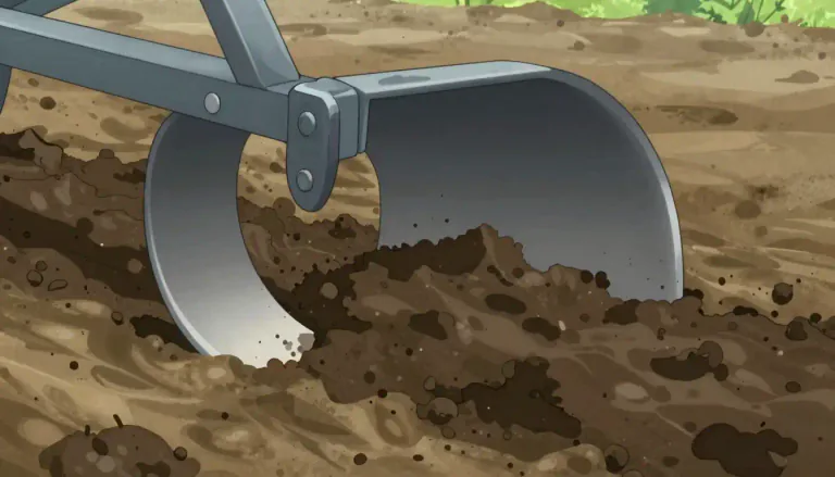 Visual representation of "moldboard" - A curved part of a plow that turns over the earth as the plow moves along.