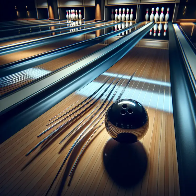 Visual representation of "lane" - In bowling, the narrow path down which the ball is rolled towards the pins