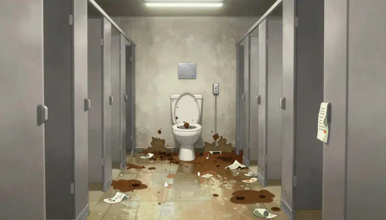 Visual representation of "excremental" - Related to feces or waste.
