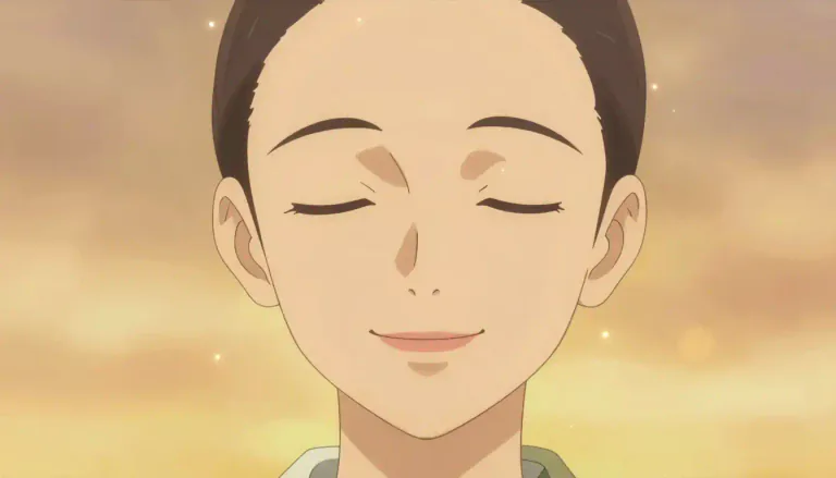 Visual representation of "beatific" - Showing complete happiness and peace