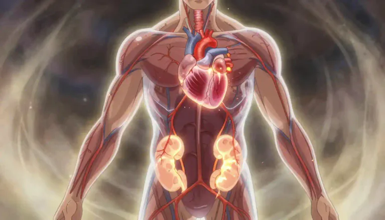 Visual representation of "epinephrine" - A hormone produced by the adrenal glands that increases heart rate, muscle strength, blood pressure, and sugar metabolism, especially in response to stress.