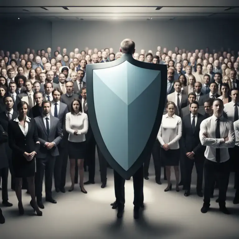 Visual representation of "watch your back" - To look out for one's own safety or interests