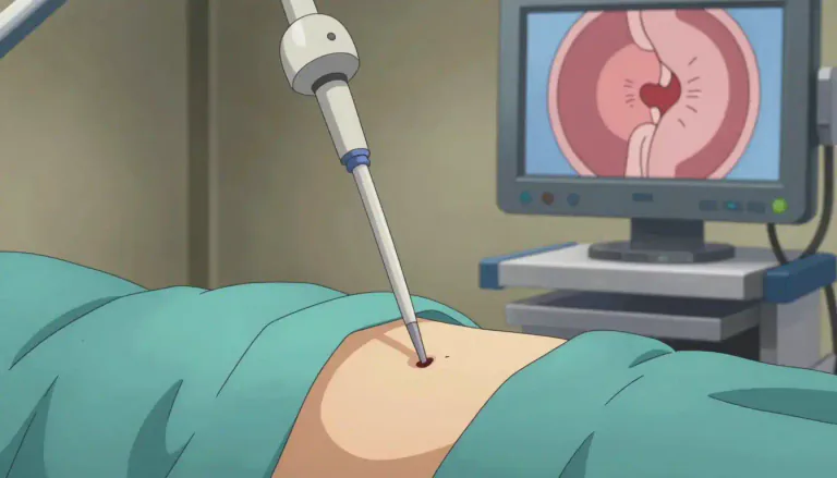 Visual representation of "laparoscope" - A laparoscope is a slender instrument that enables a doctor to examine the inside of a patient’s abdomen or pelvis.