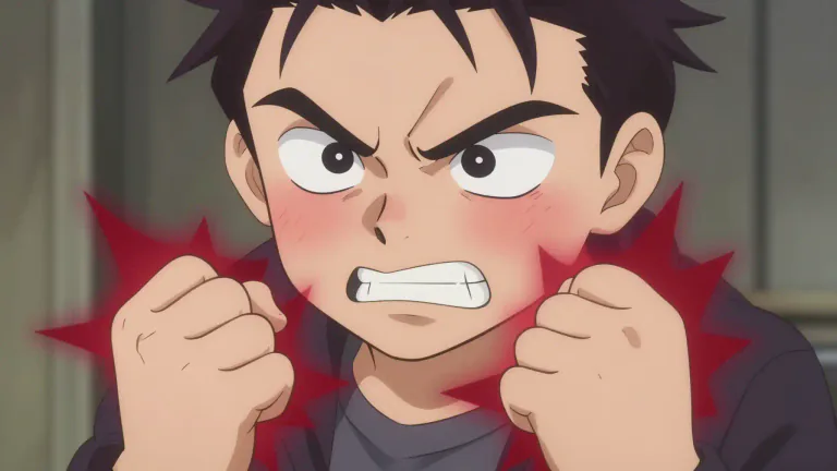 Visual representation of "angry" - Feeling or showing strong annoyance, displeasure, or hostility