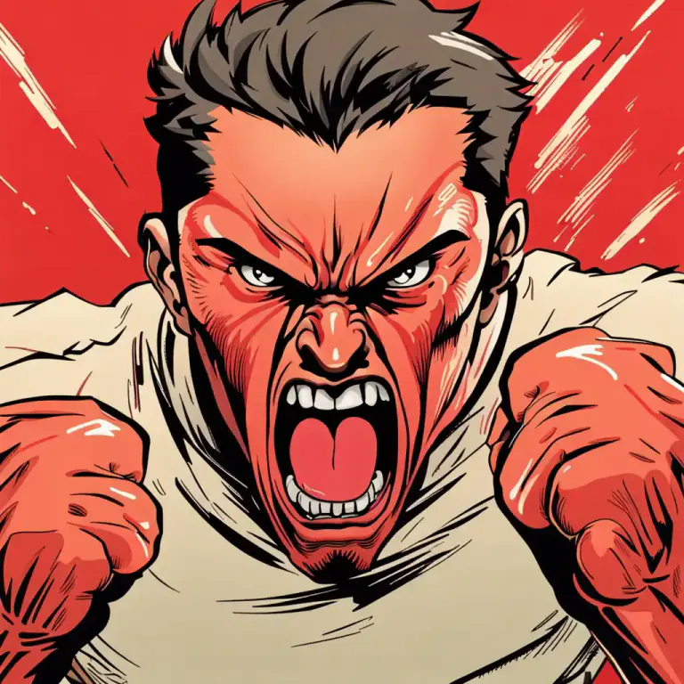 Visual representation of "flip" - To suddenly become very angry