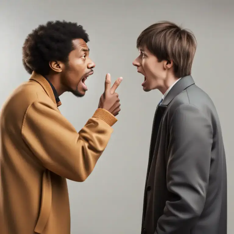 Visual representation of "ruck up" - To cause trouble or start a quarrel.