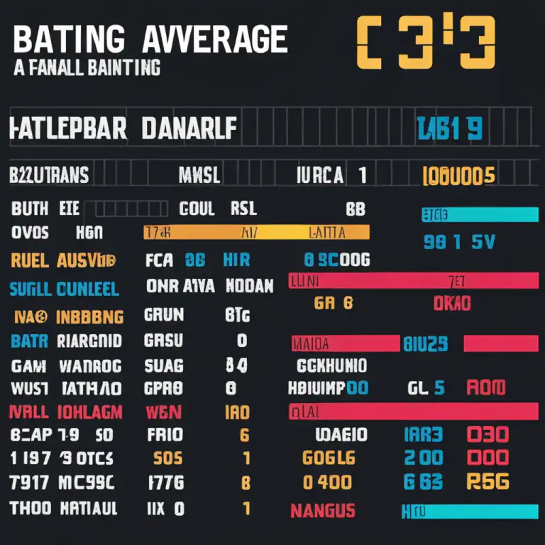 Visual representation of "bat" - The batting average in cricket or baseball.