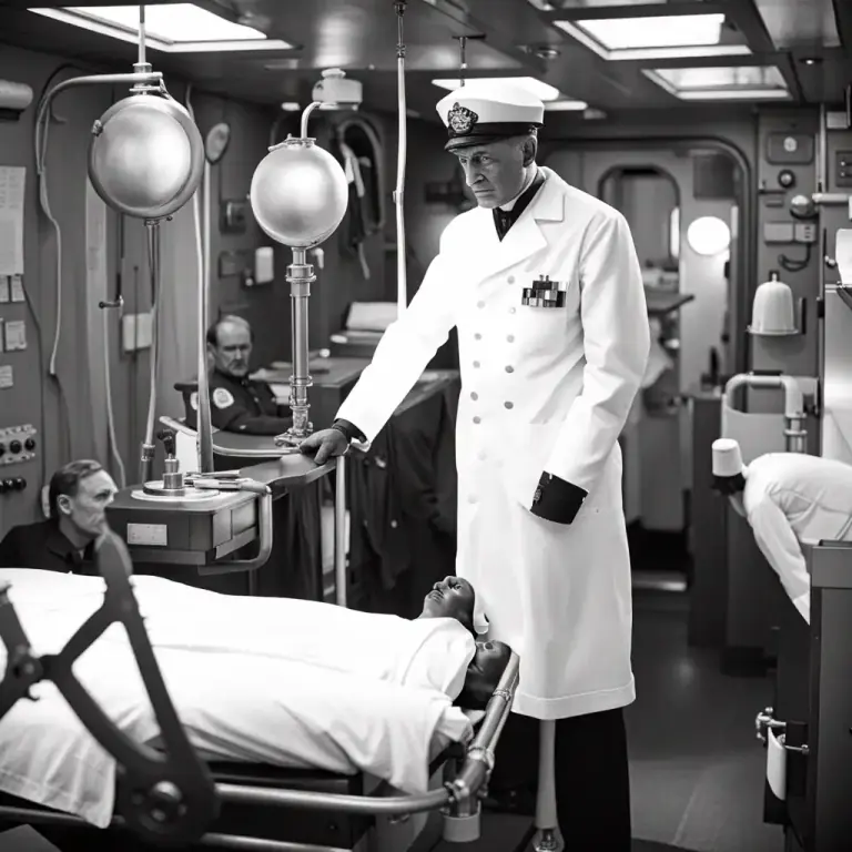 Visual representation of "surgeon" - A doctor on a ship, especially in the military