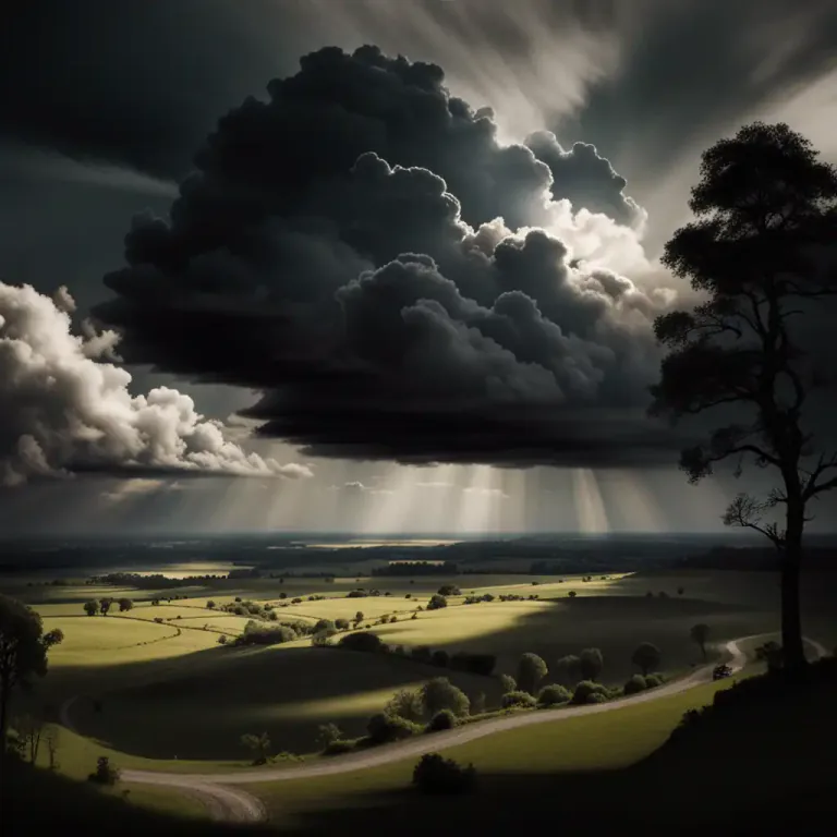 Visual representation of "blackly" - In a very dark or gloomy manner