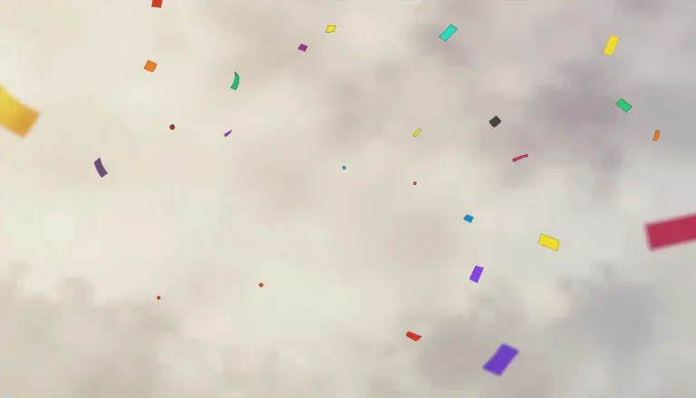 Visual representation of "confetti" - Small pieces of colored paper thrown during celebrations