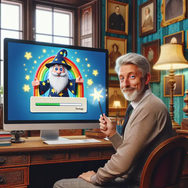 Visual representation of "wizard" - A computer program or software that guides a user through a process (like installation).