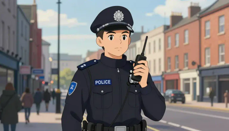 Visual representation of "garda" - A member of the Garda Síochána, the national police service of Ireland.