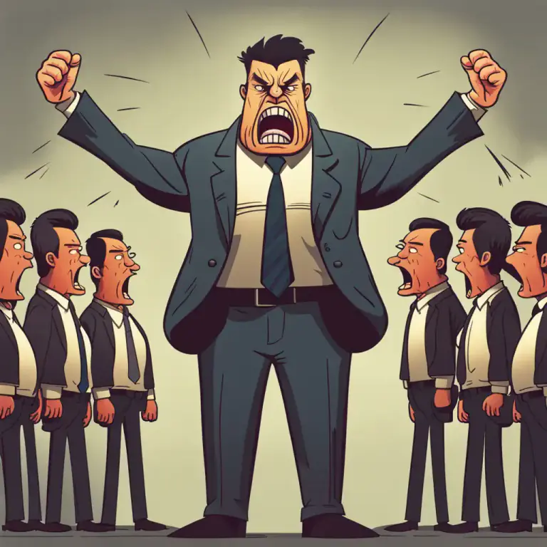 Visual representation of "slap about" - To treat someone harshly or disrespectfully