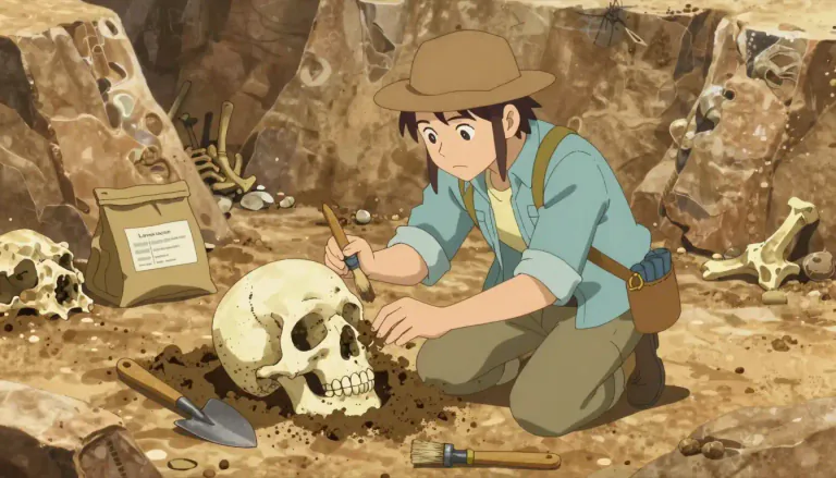 Visual representation of "paleoanthropologist" - A scientist who studies the origins and development of human beings through fossil evidence, uncovering the history of human evolution.