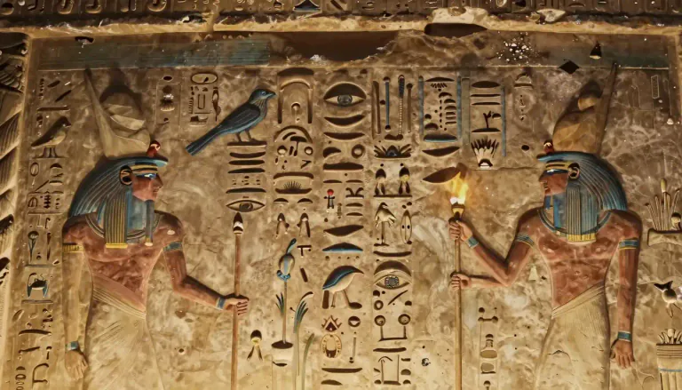 Visual representation of "hieroglyph" - A character from an ancient Egyptian system of writing