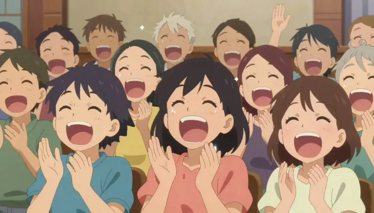 Visual representation of "laughter" - The action or sound of laughing