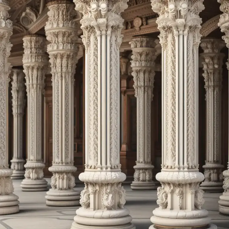 Visual representation of "scroll" - A curled or curved shape in decoration, especially in architecture.