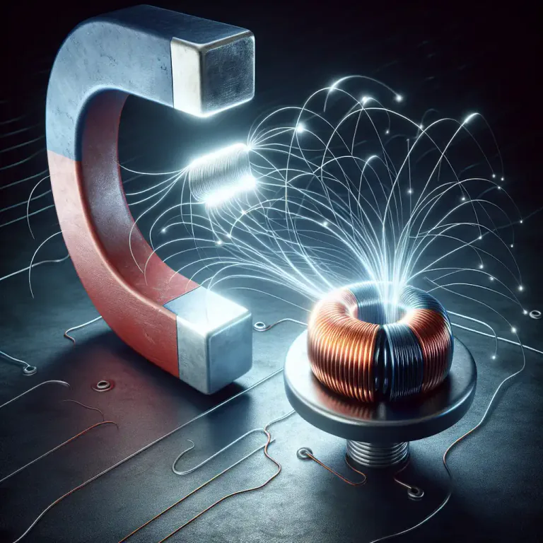 Visual representation of "induction" - In physics, the production of an electric or magnetic state by the proximity without contact of an electrified or magnetized body.