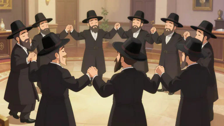 Visual representation of "chassidic" - Relating to the Chassidic movement, which is a branch of Judaism that emphasizes mysticism, joyful worship, and a personal relationship with God.