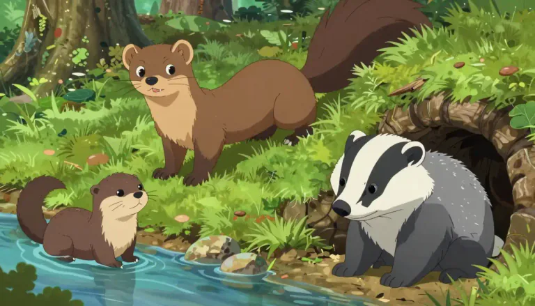 Visual representation of "mustelid" - A member of the Mustelidae family, which includes carnivorous mammals like weasels, otters, and badgers.
