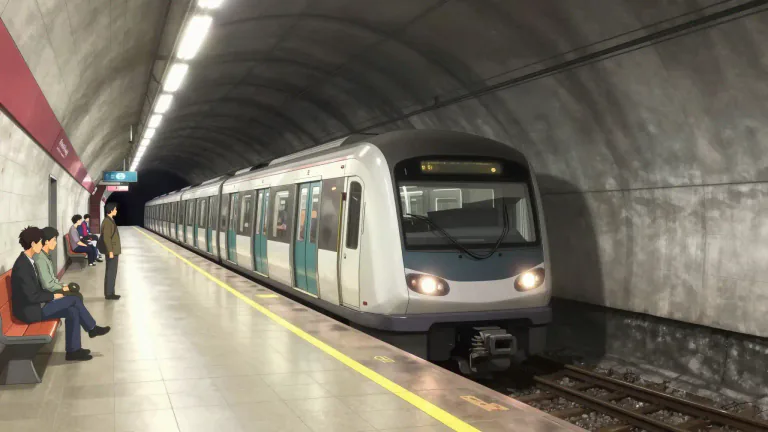 Visual representation of "metro" - A system of underground trains that operates in a city.