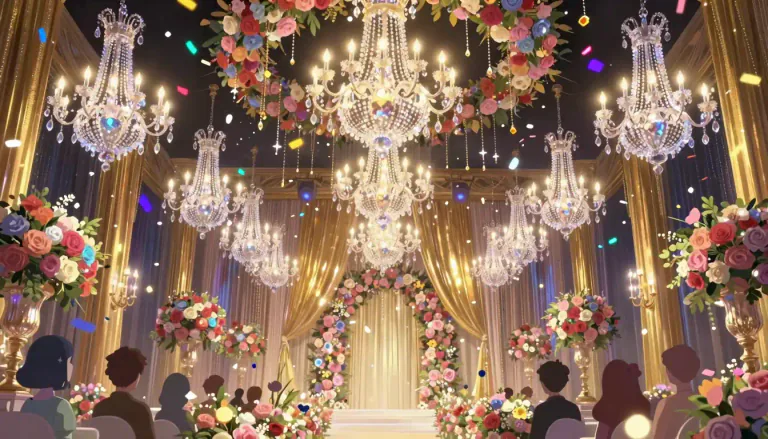 Visual representation of "flamboyance" - The quality of being extravagant or excessively noticeable.