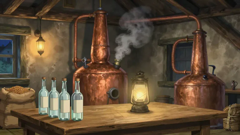 Visual representation of "poteen" - A type of strong alcoholic drink, made illegally in Ireland.