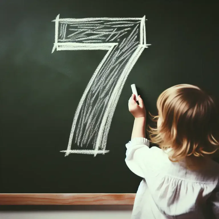 Visual representation of "seven" - A symbol representing this number.