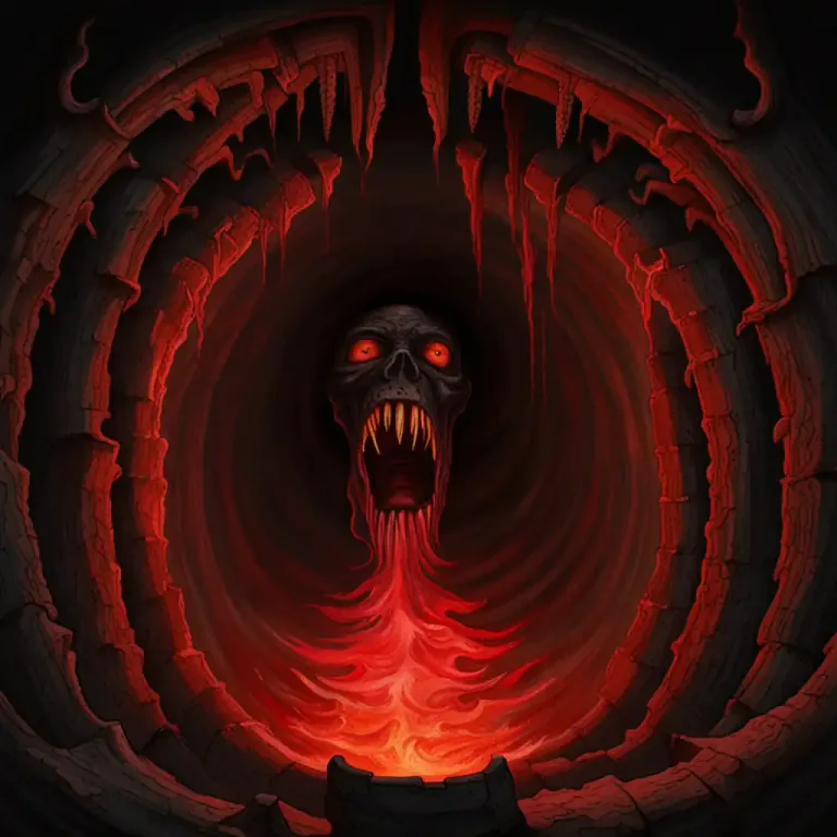 Visual representation of "abyss" - The underworld or hell in many religious traditions