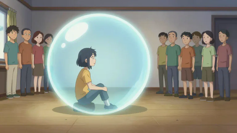 Visual representation of "isolate" - To keep someone or something separate from others.