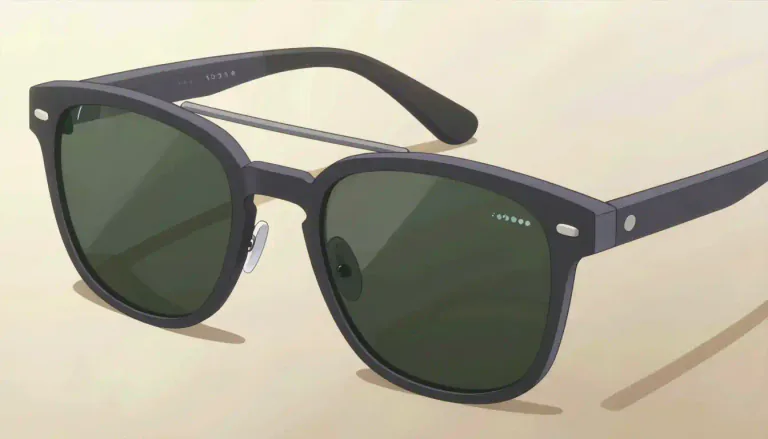 Visual representation of "sunglasses" - A pair of lenses set into a frame worn over the eyes to protect them from the sun.