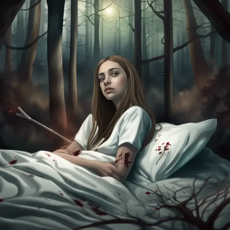 Visual representation of "not out of the woods" - Still in a difficult or dangerous situation and not yet safe or free of it.