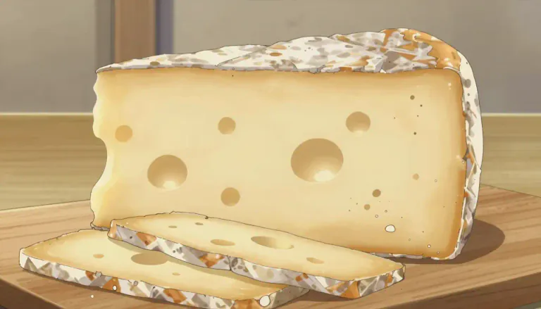 Visual representation of "cheese" - A food made from the pressed curds of milk