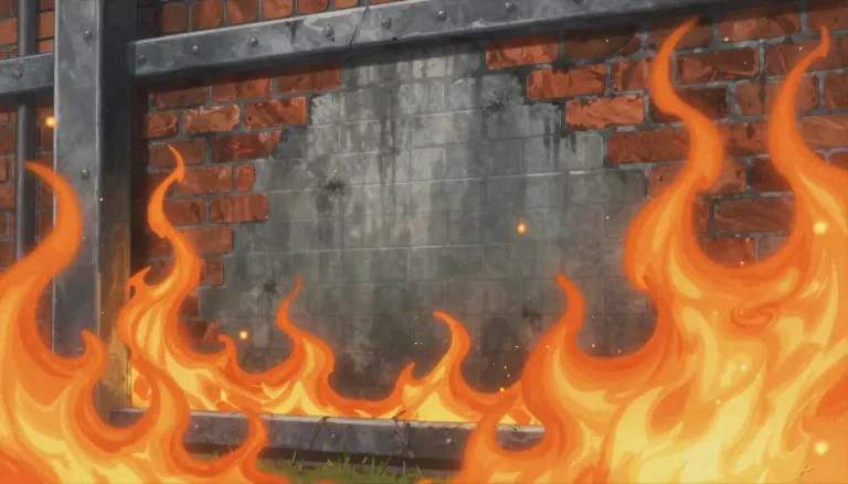 Visual representation of "fireproof" - Not able to burn or be damaged by fire
