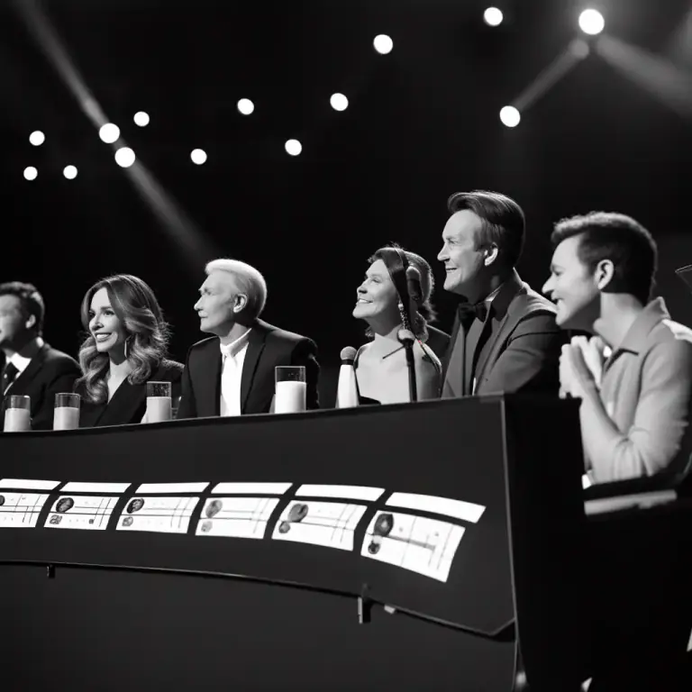 Visual representation of "jury" - In contests, a group of people who judge the efforts or performances of the participants.